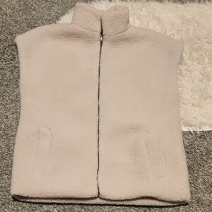 Pink Lily Cream Fleece Vest